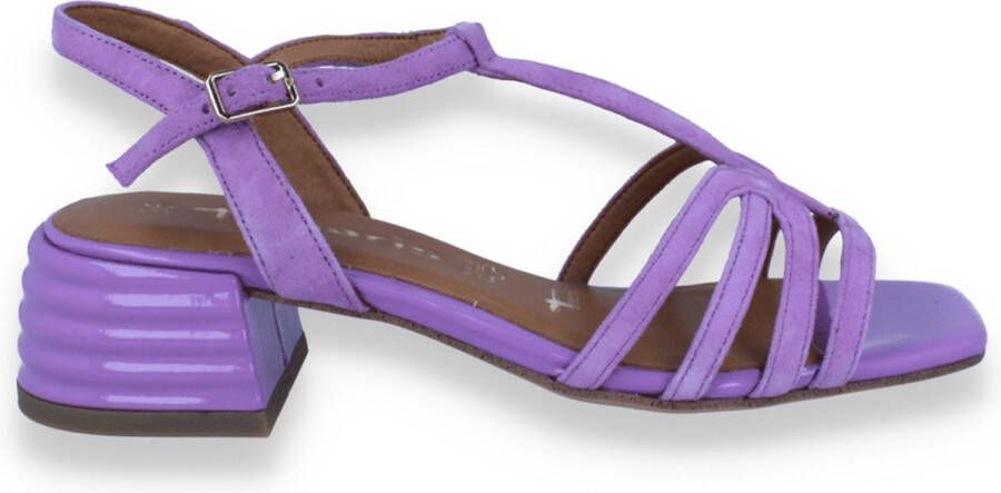 Tamaris Elegante paarse sandalette met trendy hak Purple Dames