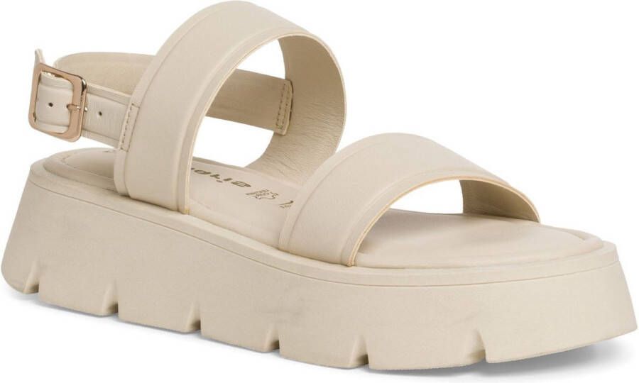 Tamaris Stijlvolle Ivory Platte Sandalen Beige Dames