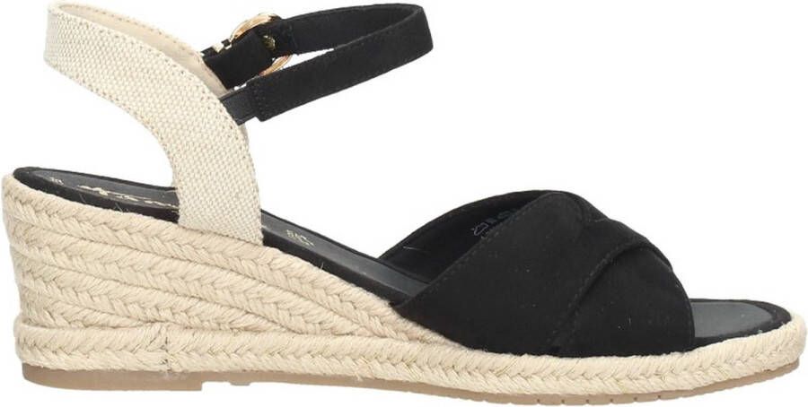 Tamaris Zwarte suède sandalette met 6 cm hak Multicolor Dames