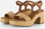 Tamaris Sandalen met hak cognac Textiel Dames - Thumbnail 5