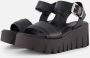 Tamaris Sandalen van leer met geprofileerde plateauzool - Thumbnail 1