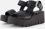 Tamaris Sandalen van leer met geprofileerde plateauzool - Thumbnail 1