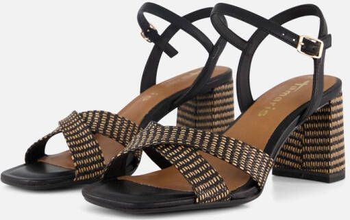 Tamaris Sandalen met hak zwart Textiel Dames