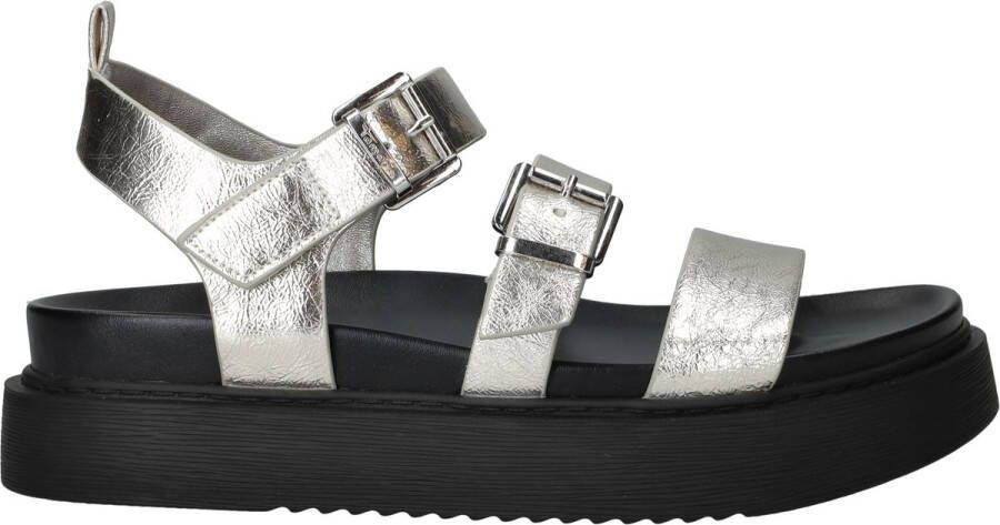 Tamaris Moderne Grijze Sandalen met Dubbele Gespsluiting