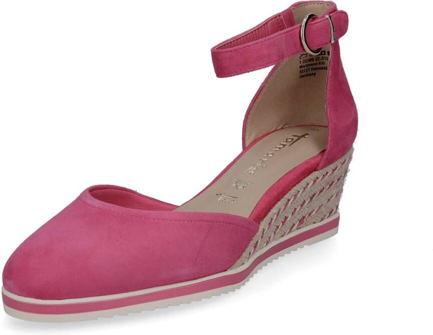Tamaris Pumps met sleehak instapschoen bandjessandaal met modieuze jute-afwerking