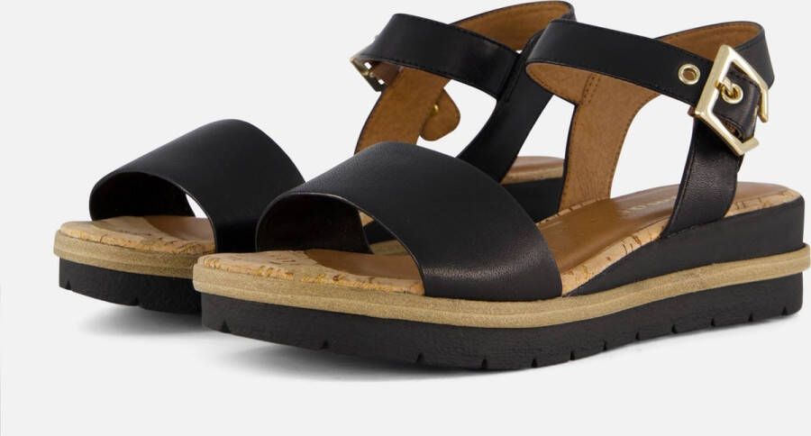 Tamaris Zwarte Leren Sandaal met Gespsluiting Black Dames - Foto 2