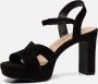 Tamaris Zwarte Suède Sandalette met Enkelbandje Black Dames - Thumbnail 1