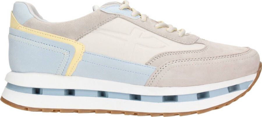 Tamaris Trendy Bruine Sneakers met Grijze en Blauwe Accenten Multicolor Dames