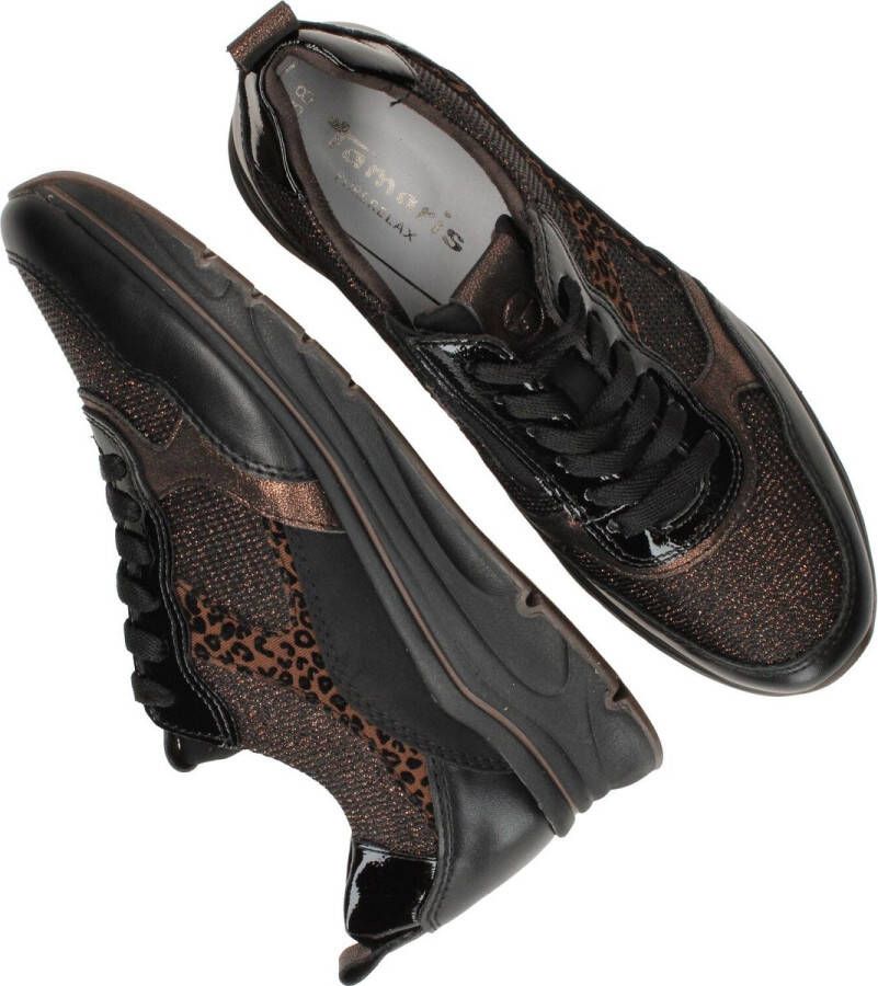 Tamaris Zwarte Glitter Dierenprint Sneaker Black Dames - Foto 2