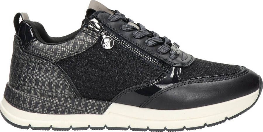 Tamaris Sneakers met sleehak vrijetijdsschoen lage schoen veterschoen met trendy metallic-details