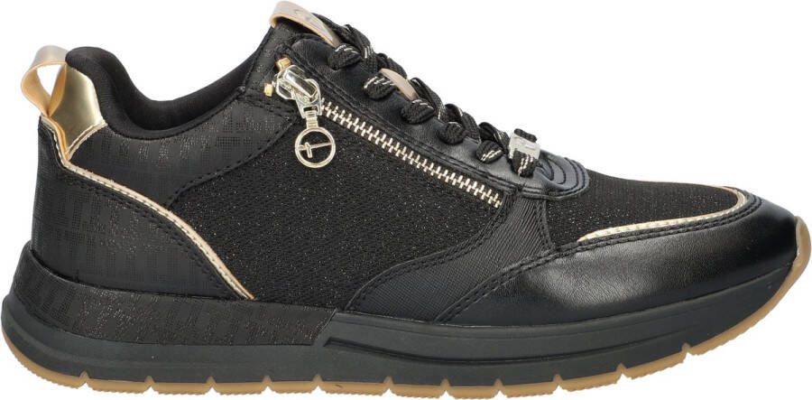 Tamaris Sneakers met sleehak vrijetijdsschoen lage schoen veterschoen met trendy metallic-details