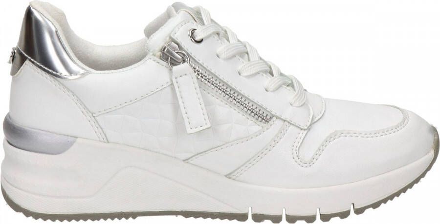 Tamaris Sneakerwedges van leer en textiel - Schoenen.nl