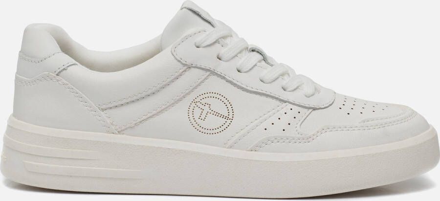 Tamaris Witte Leren Sneakers voor Vrouwen White Dames