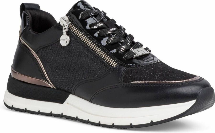 Tamaris NU 21% KORTING Plateausneakers Almina met trendy metallic inzetten