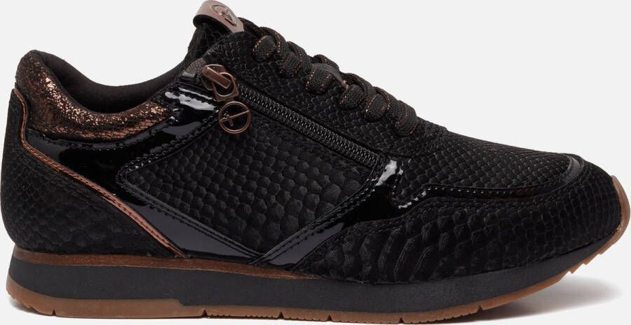 Tamaris Sneakers Zwart Imitatieleer 102101 Dames Kunstleer - Foto 3