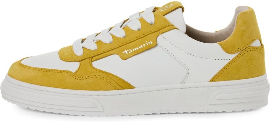 Tamaris 1-23617-42 600 Dames Lage Sneaker Damesschoenen M2361742 Wit Geel