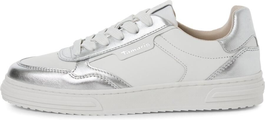 Tamaris 1-23617-42 941 Dames Lage Sneaker Damesschoenen M2361742 Wit Zilver