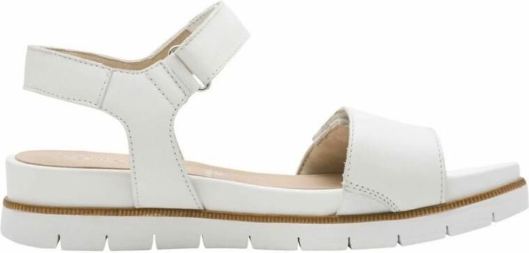 Tamaris 8-88710-42 108 Leren sandalen white Nappa klittenband plateauzool
