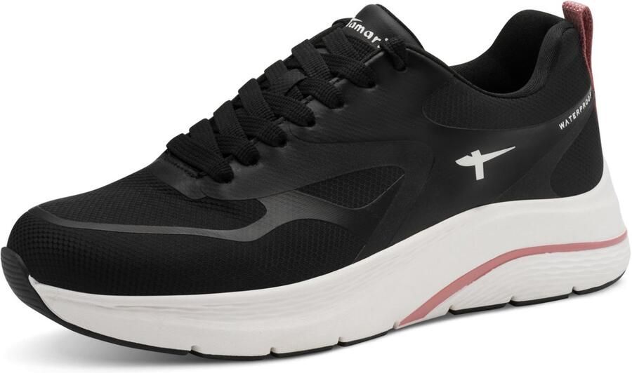 Tamaris Sneakers met sleehak Plateau veterschoen lage schoen vrijetijdsschoen in vegan afwerking