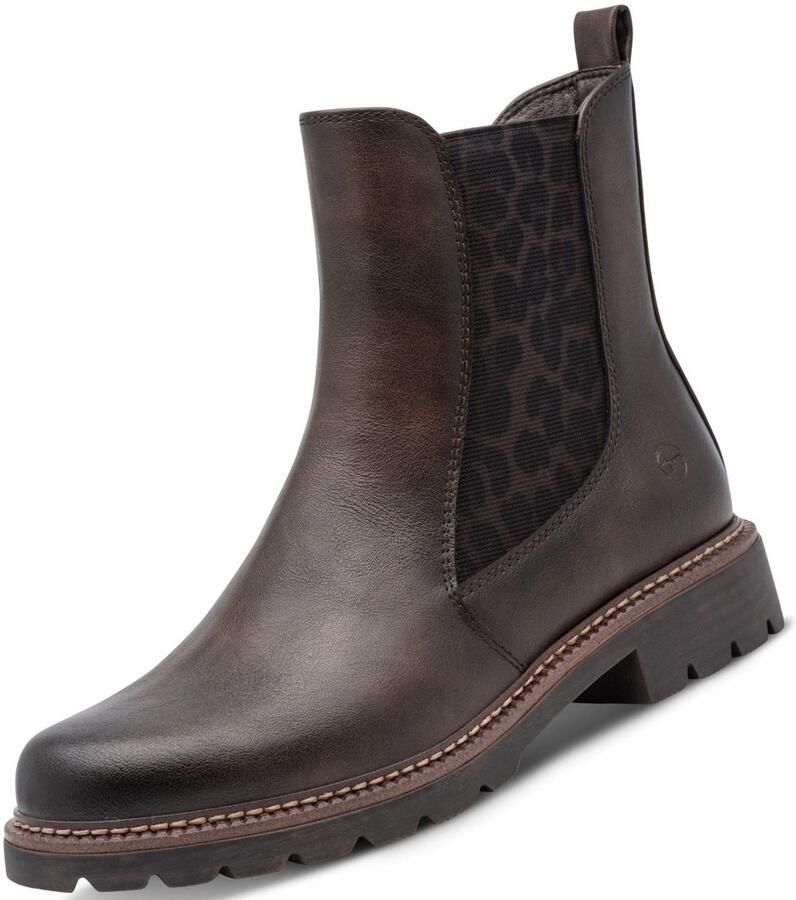 Tamaris Chelsea-laars voor dames bruin luipaardprint 1-25483-45 - Foto 2