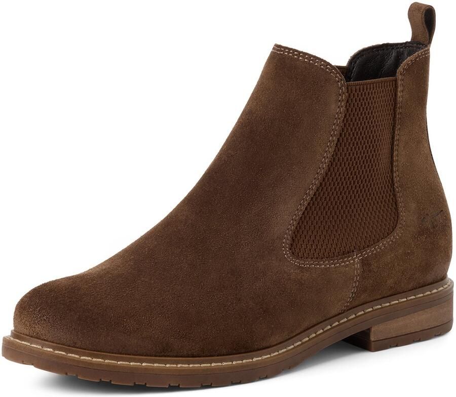 Tamaris Chelsea-laarsjes voor dames leren enkellaarsjes 1-25056-41-381 dames bruin - Foto 3