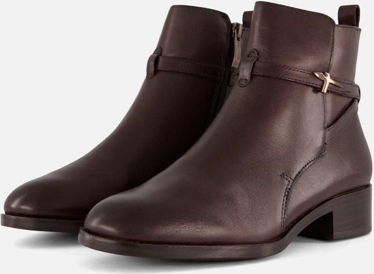 Tamaris Laarsjes blokhak business schoen ankleboots met t-logo decoratie