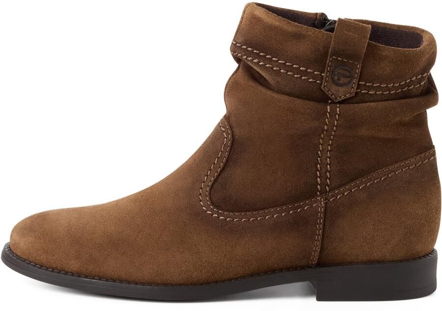 Tamaris Laarsjes blokhak laarzen met plooien in slouchy look