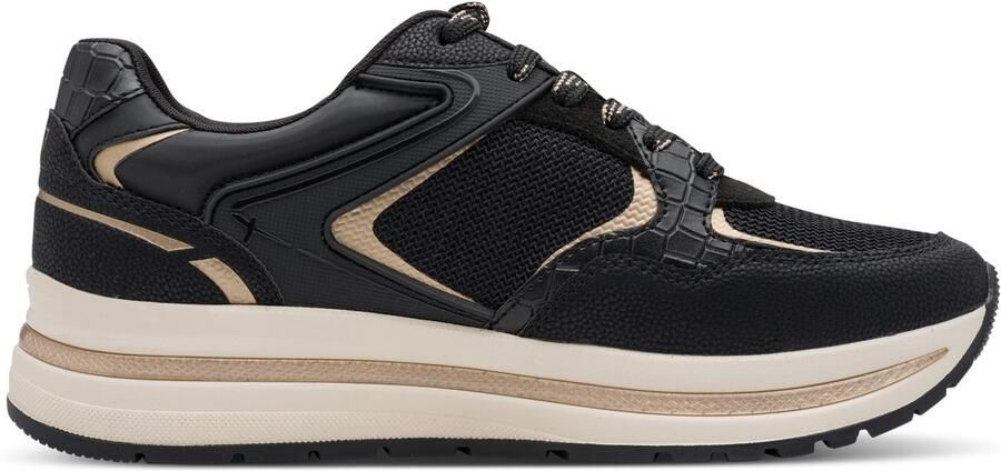 Tamaris damessneaker 1-23735-47-098 Dames low-top plateau-schoenen zwart