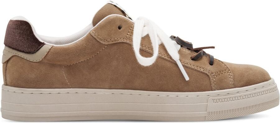 Tamaris dames leren sneaker 1-23708-47-310 lage veterschoen voor dames bruin