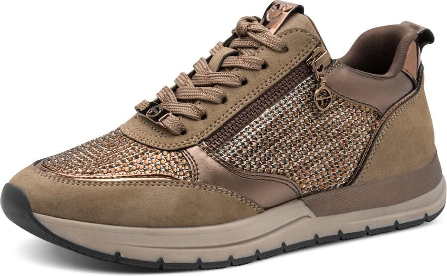 Tamaris Plateausneakers vrijetijdsschoen lage schoen veterschoen in vegan uitvoering