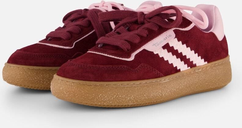 Tamaris Plateausneakers vrijetijdsschoen lage schoen veterschoen met contrast bies - Foto 2