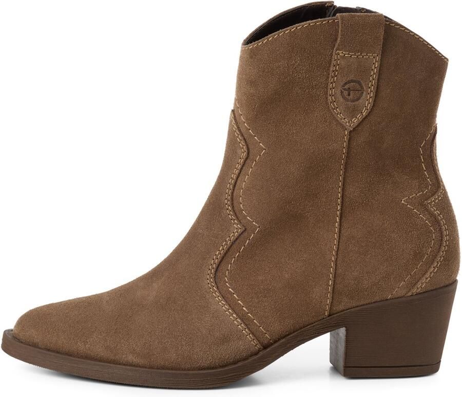 Tamaris Cowboy laars blokhak festival westernlaarzen met modieuze contraststiksels