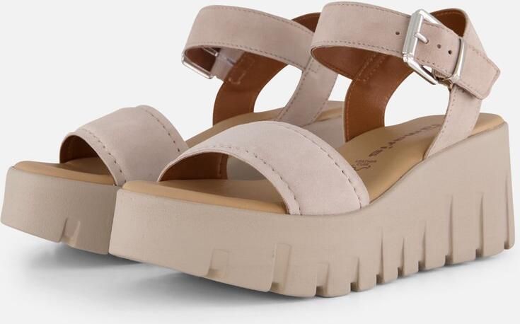 Tamaris Sandalen van leer met geprofileerde plateauzool - Foto 2