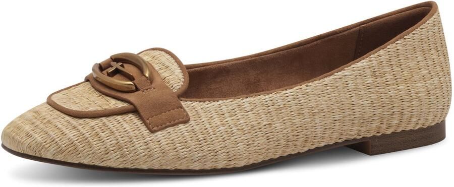 Tamaris Ballerina's blockhak instapschoen business schoen met -sieraad