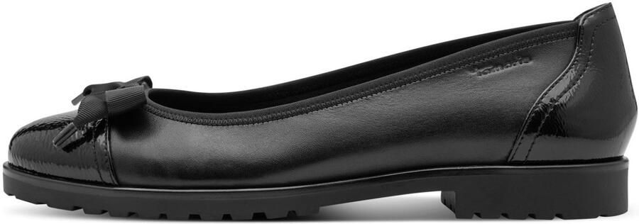Tamaris Ballerina's blokhak pumps zakelijke schoen met mooie stoffen strik - Foto 3