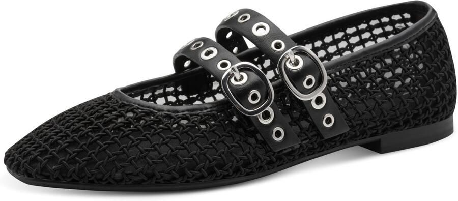 Tamaris Dames ballerina's met dubbele gespen