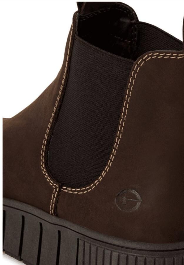 Tamaris dames Chelsea boot 1-25403-43-309 leren laars enkellaars dames bruin