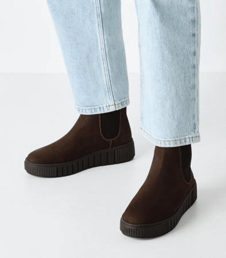 Tamaris dames Chelsea boot 1-25403-43-309 leren laars enkellaars dames bruin