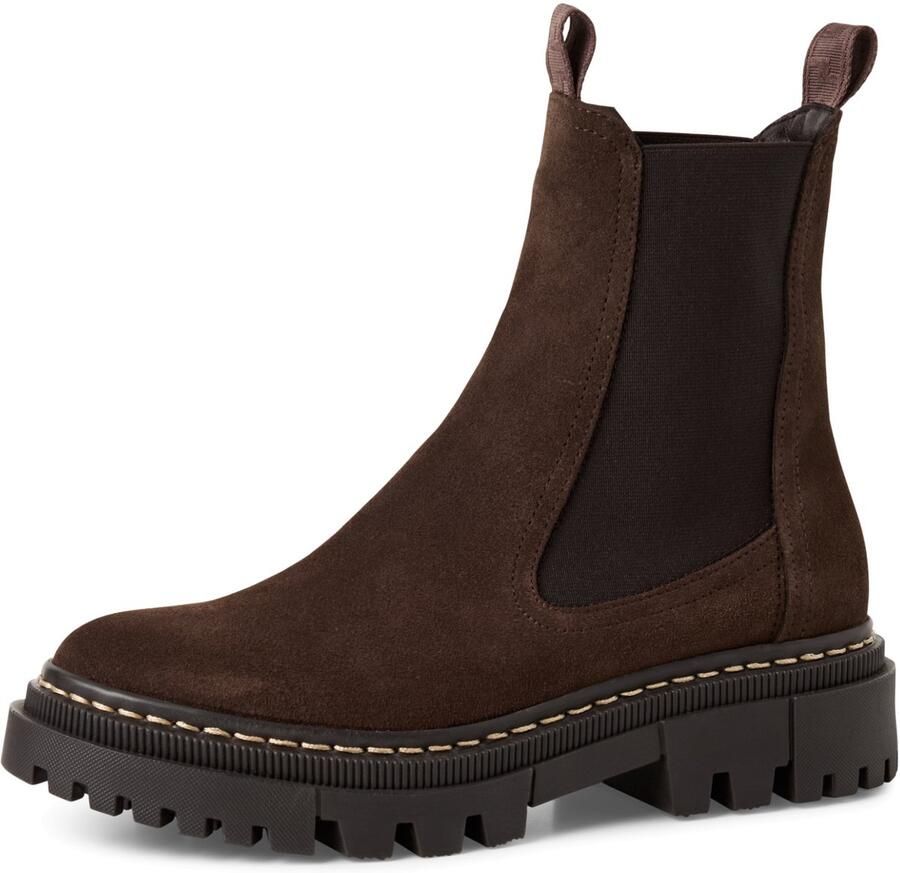 Tamaris dames chelsea boot 1-25491-41 304 leren laarzen enkellaars vrouwen leer M2549141 bruin - Foto 4
