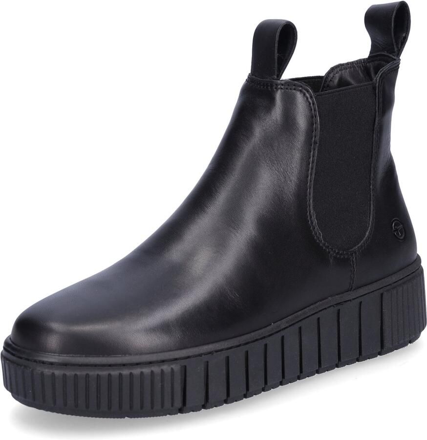 Tamaris dames chelsea boot leren laarzen enkellaars vrouwen leer M25403 zwart