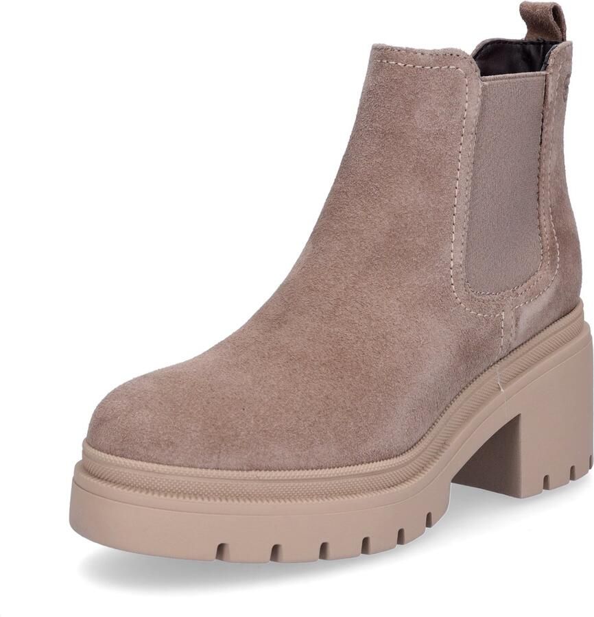 Tamaris dames chelsea boot leren laarzen enkellaars vrouwen leer M2545941 taupe