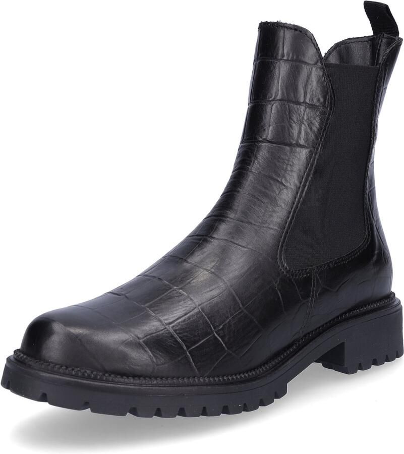 Tamaris dames Chelsea boot leren laarzen enkellaarzen dames M2542741 zwart croco