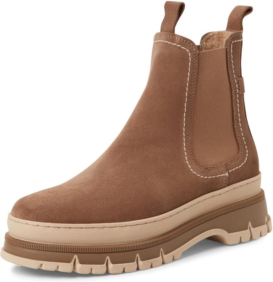 Tamaris dames Chelsea-laars 1-25491-41 341 leren laarsjes enkellaarsjes dames leer M2580845 Taupe - Foto 2