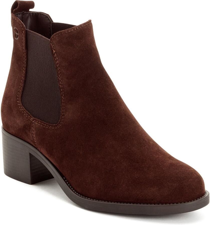 Tamaris dames leren Chelsea laars 1-25026-41 347 enkellaars bruin