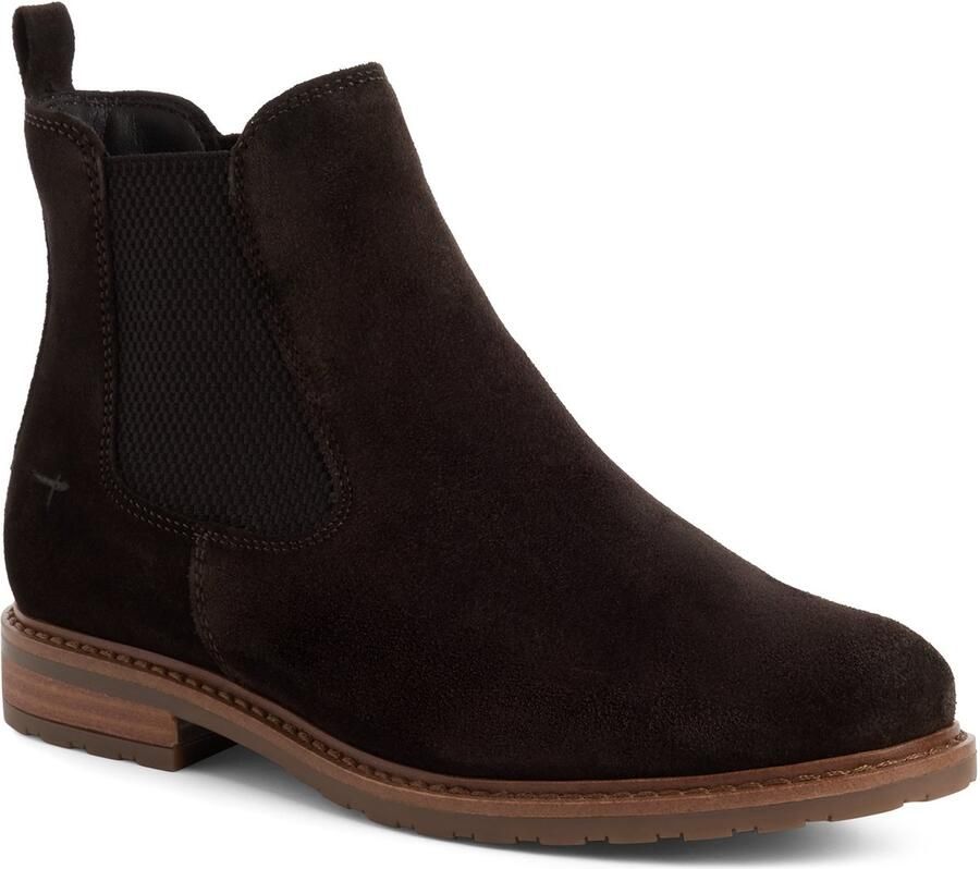 Tamaris Chelsea-laarsjes voor dames leren enkellaarsjes 1-25056-41-347 dames bruin