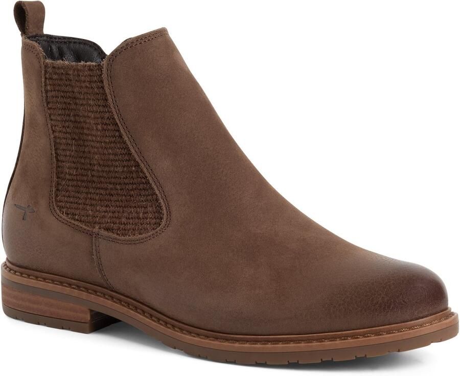 Tamaris Chelsea-laarsjes voor dames leren enkellaarsjes 1-25056-41-405 dames bruin
