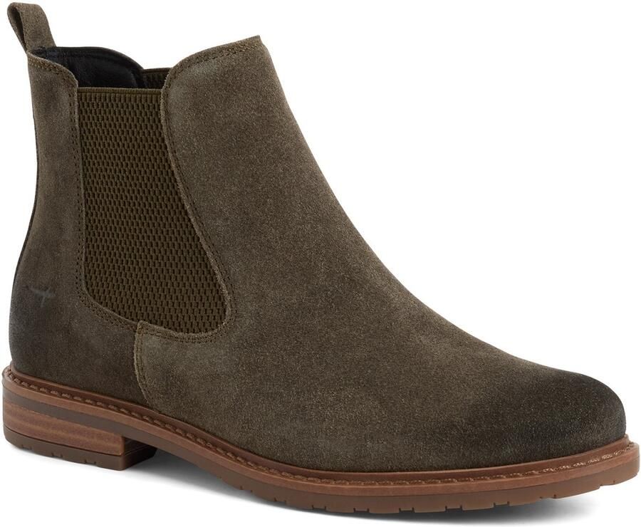 Tamaris Chelsea-laarsjes voor dames leren enkellaarsjes 1-25056-41-744 dames olijf