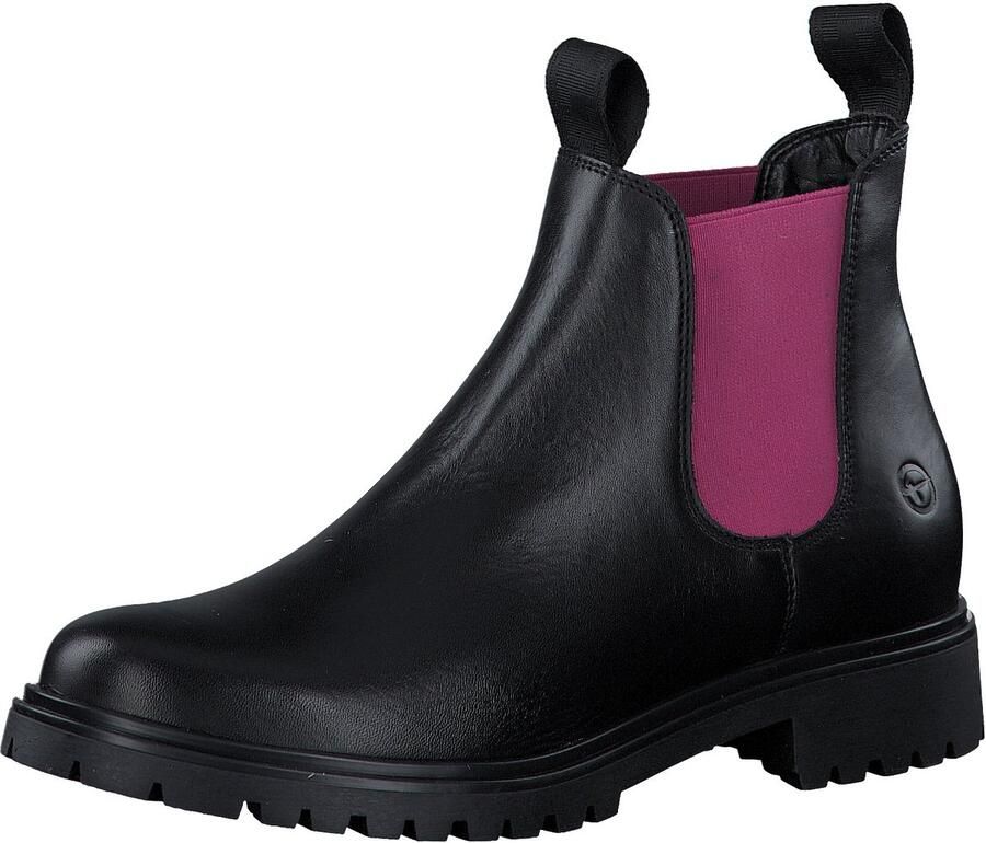Tamaris Zwarte Chelsea Boot met Fuchsia Detail - Foto 2