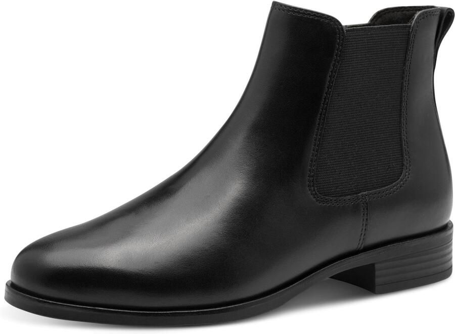 Tamaris Chelsea-boots blokhak basic enkellaarsjes met antiek finish