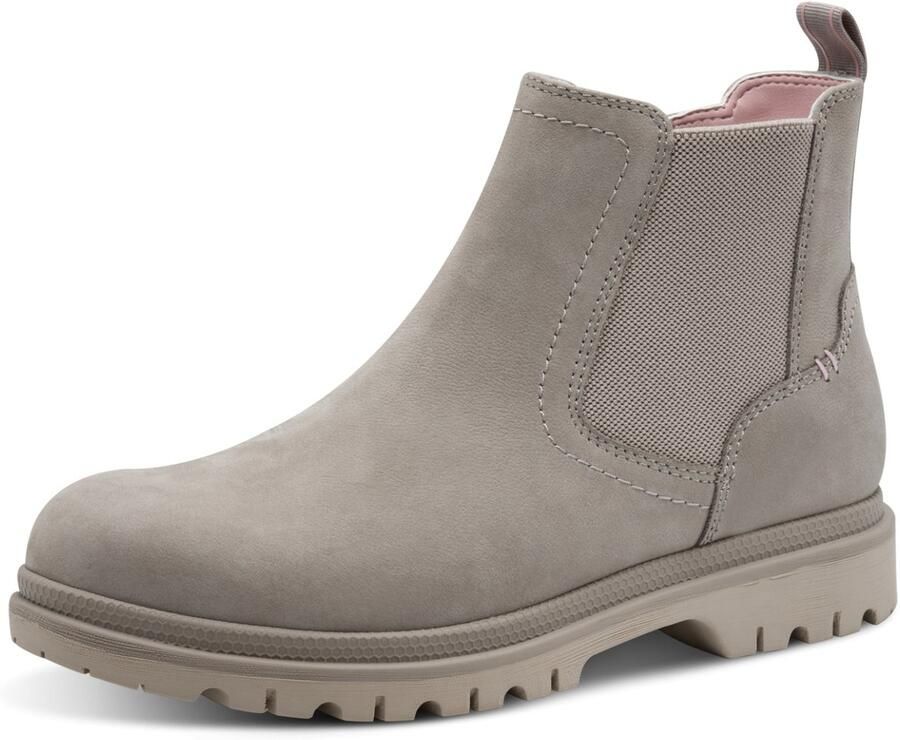 Tamaris Chelsea-boots blokhak basic laarzen enkellaarsjes met subtiele siernaden